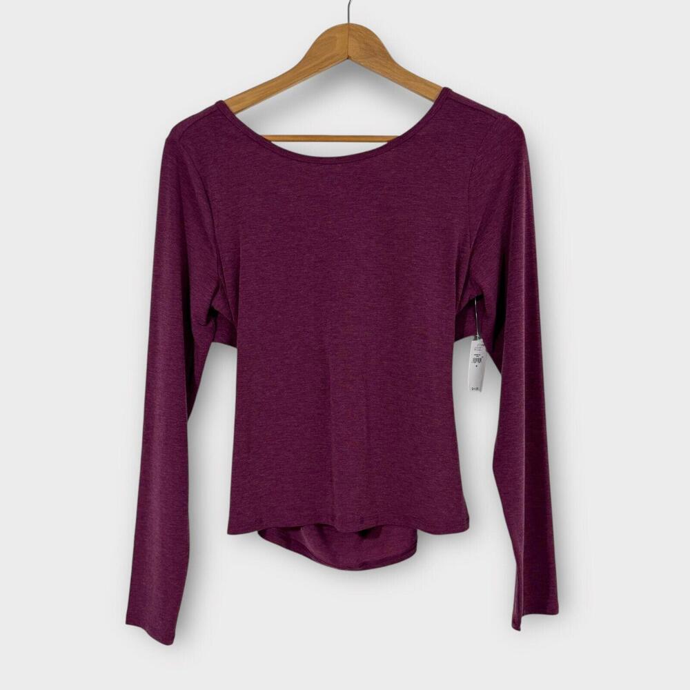 GAP GapFit Breathe Open Back Twist T-Shirt Women’s Size Medium Huckleberry New